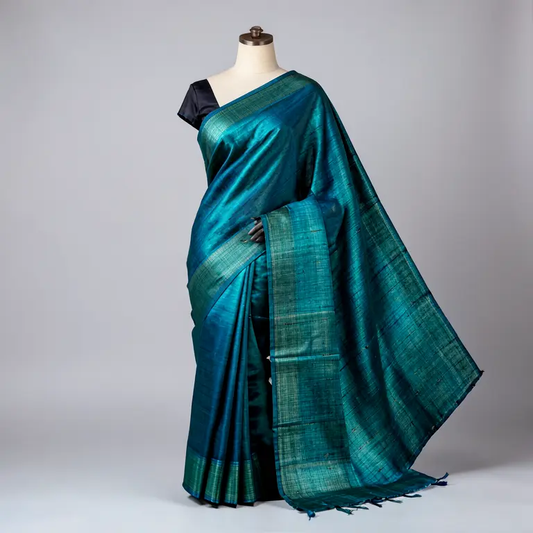 Handloom Silk Blend Saree Blue