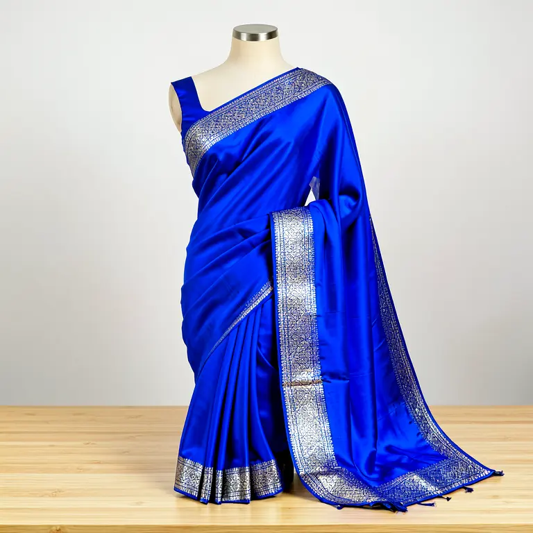 Festive Silk Blend Saree Blue