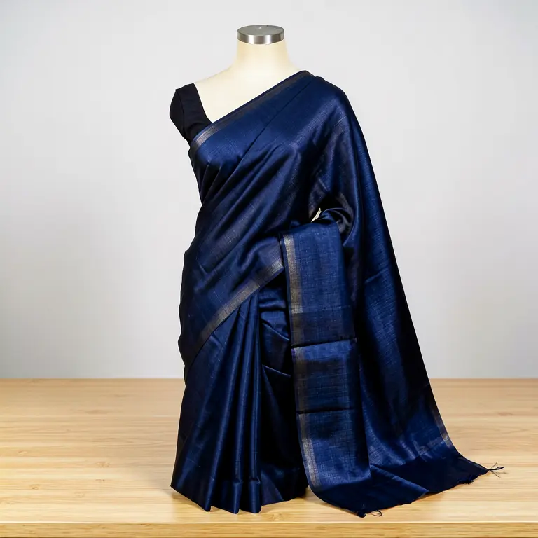 Daily Silk Blend Saree Blue