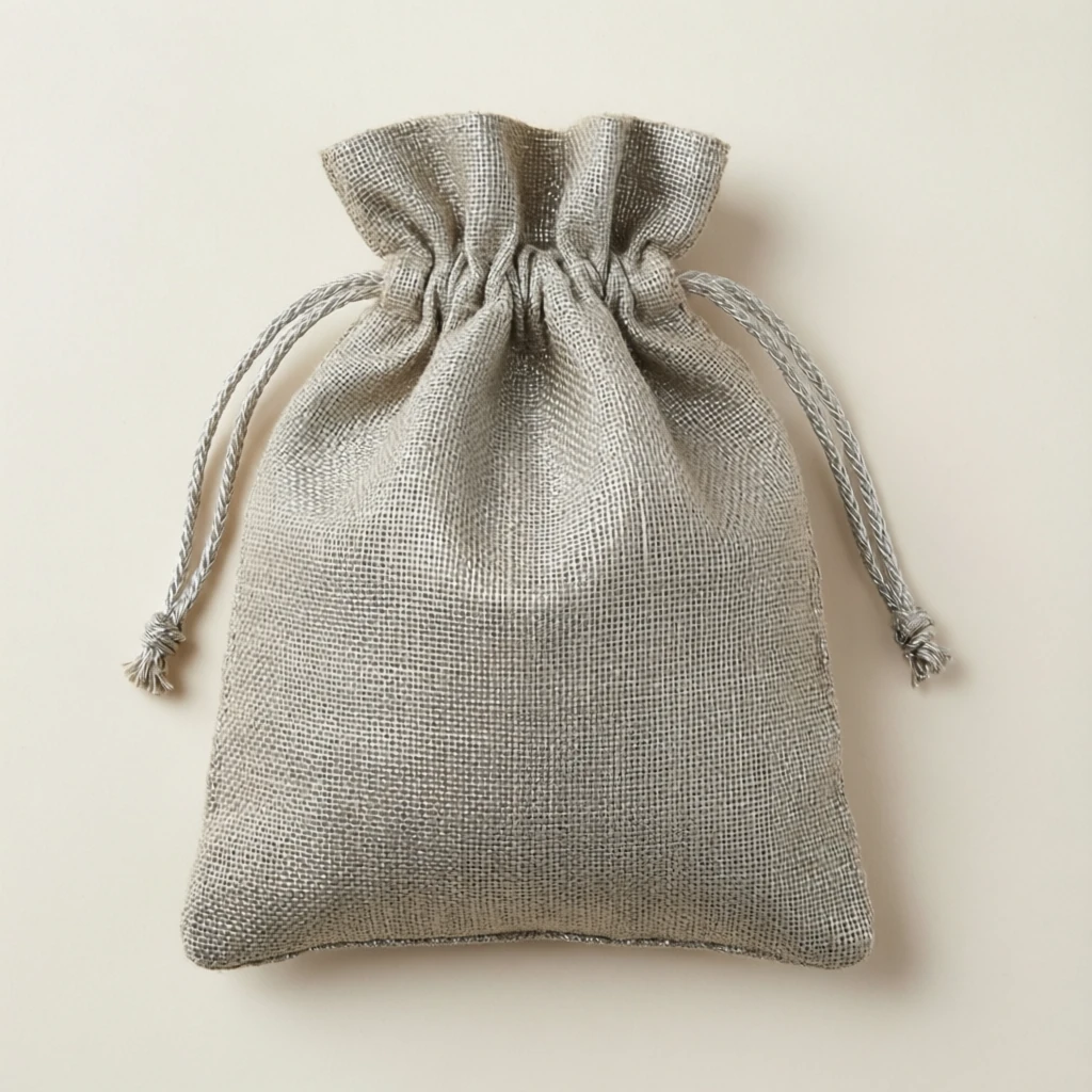 Jute Potli Bag Silver
