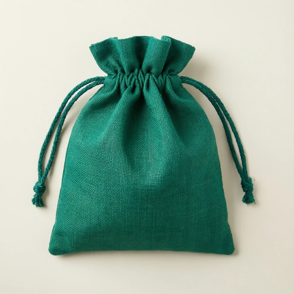 Jute Potli Bag Emerald