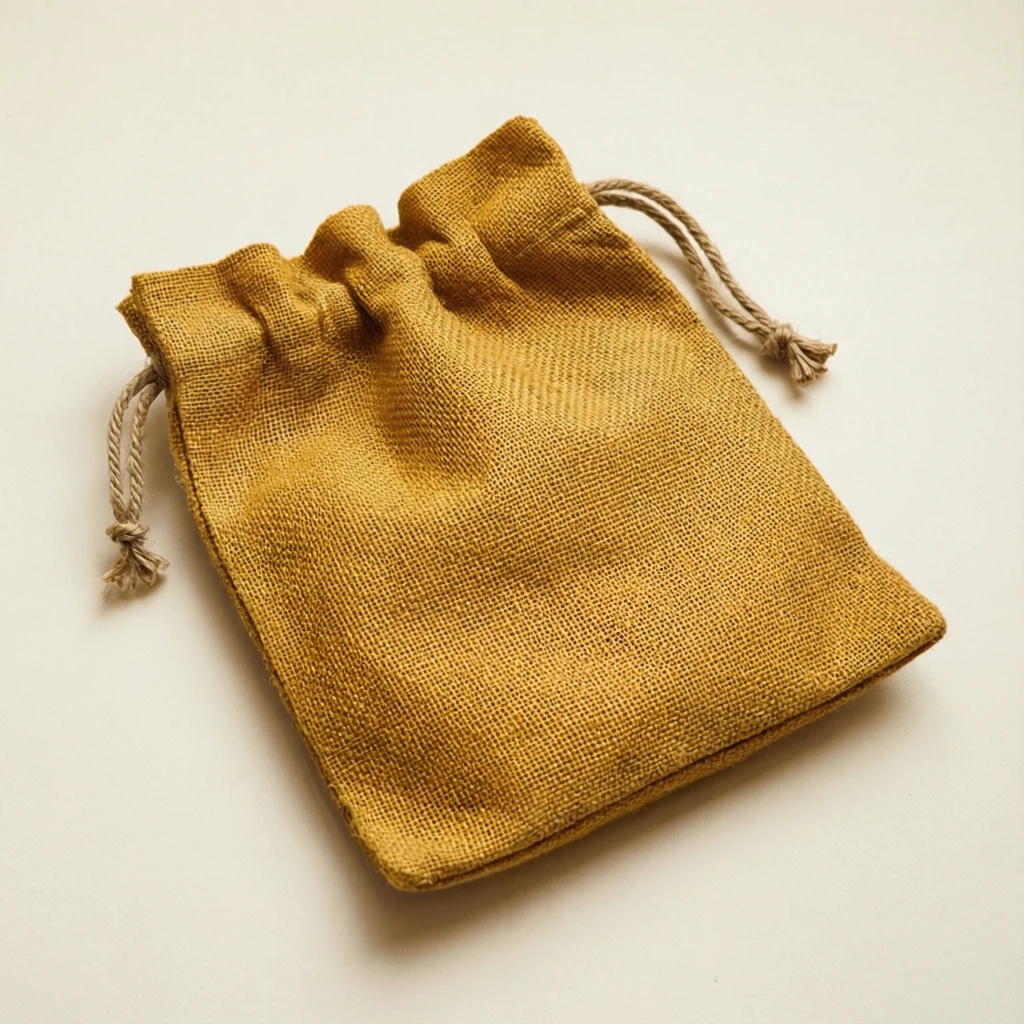 Jute Potli Bag Mustard