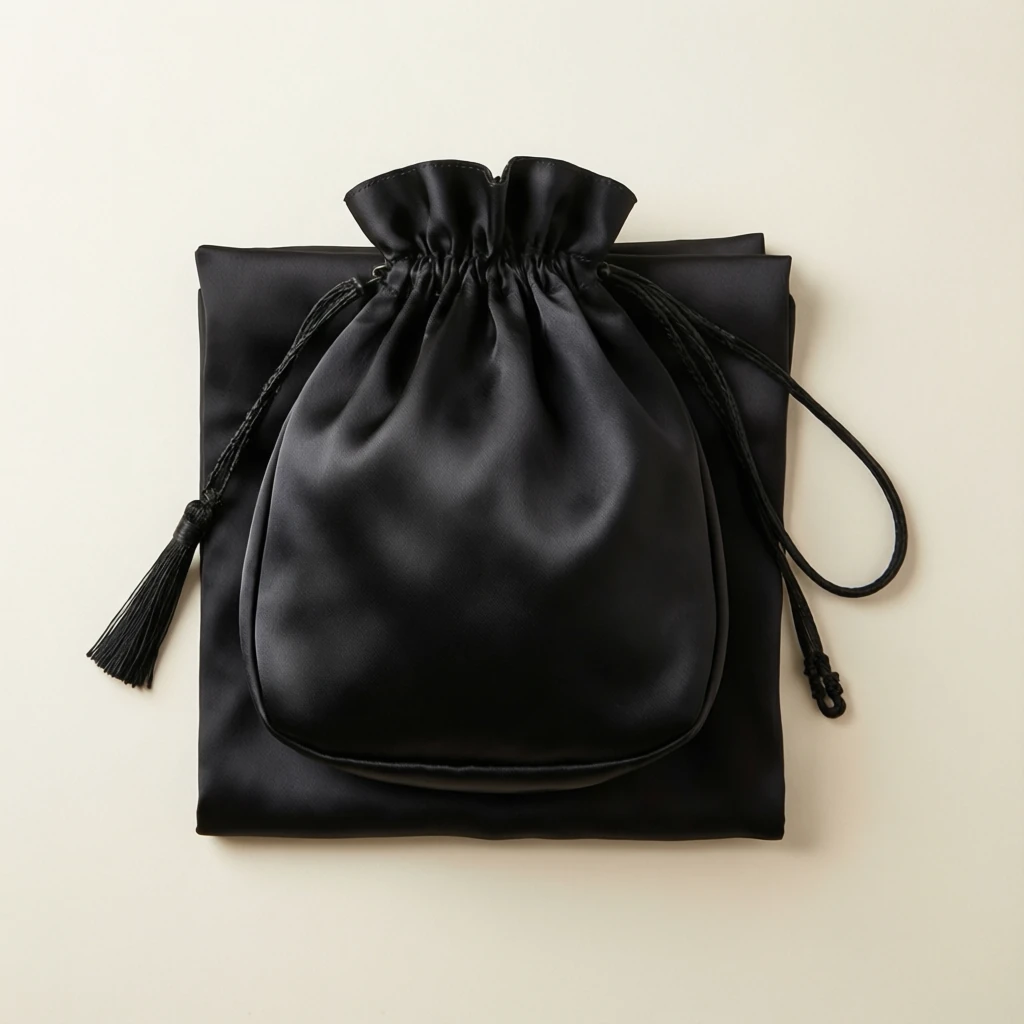 Silk Blend Potli Bag Black