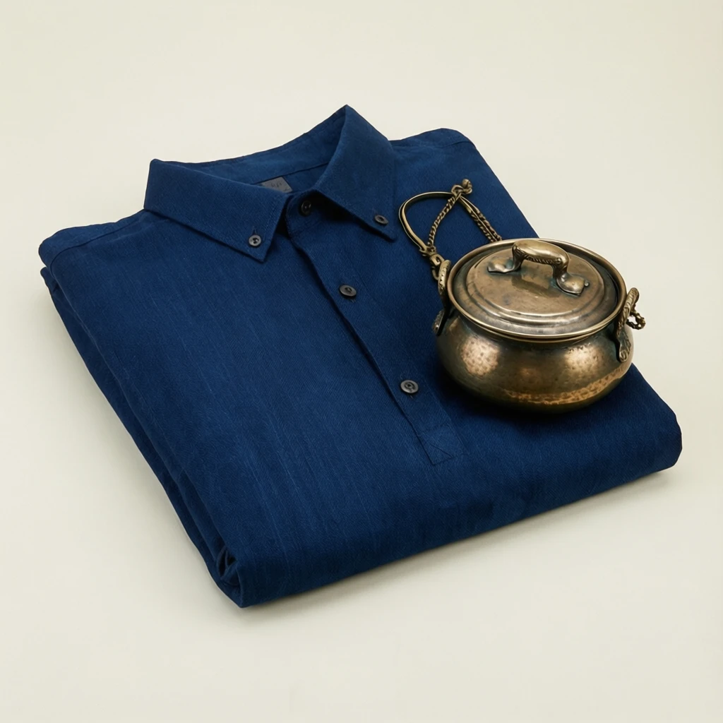 Oxidized Metal Potli Bag Indigo
