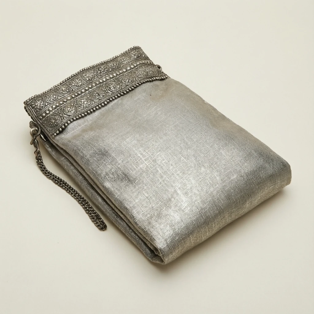 Oxidized Metal Potli Bag Silver