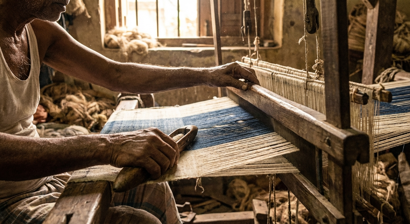 Traditional Indian handloom weaving