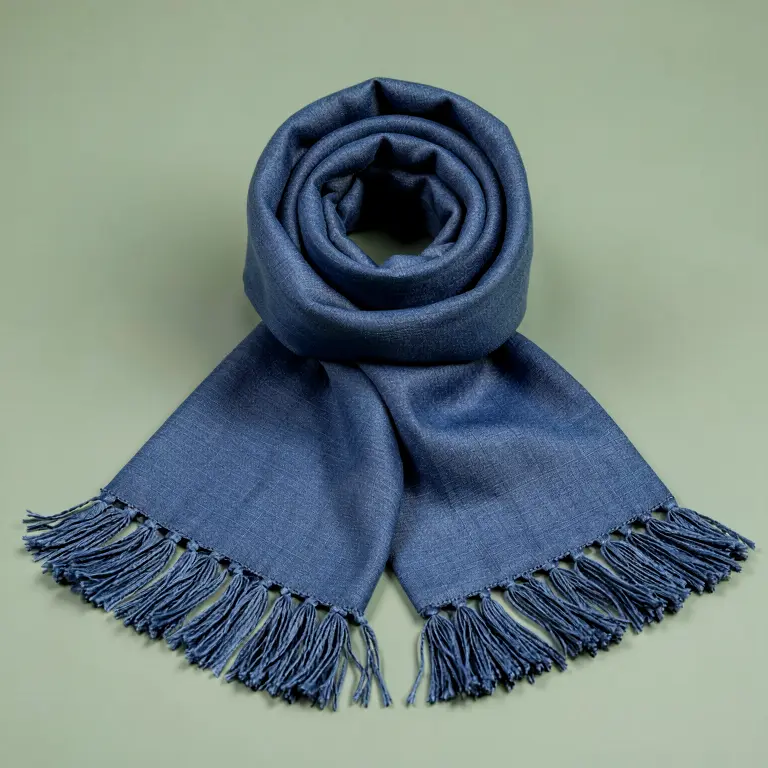 Cotton Kantha Stole Blue