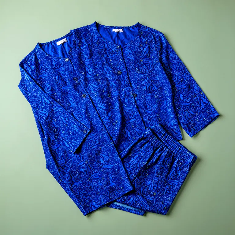 Printed Kurta Set Blue