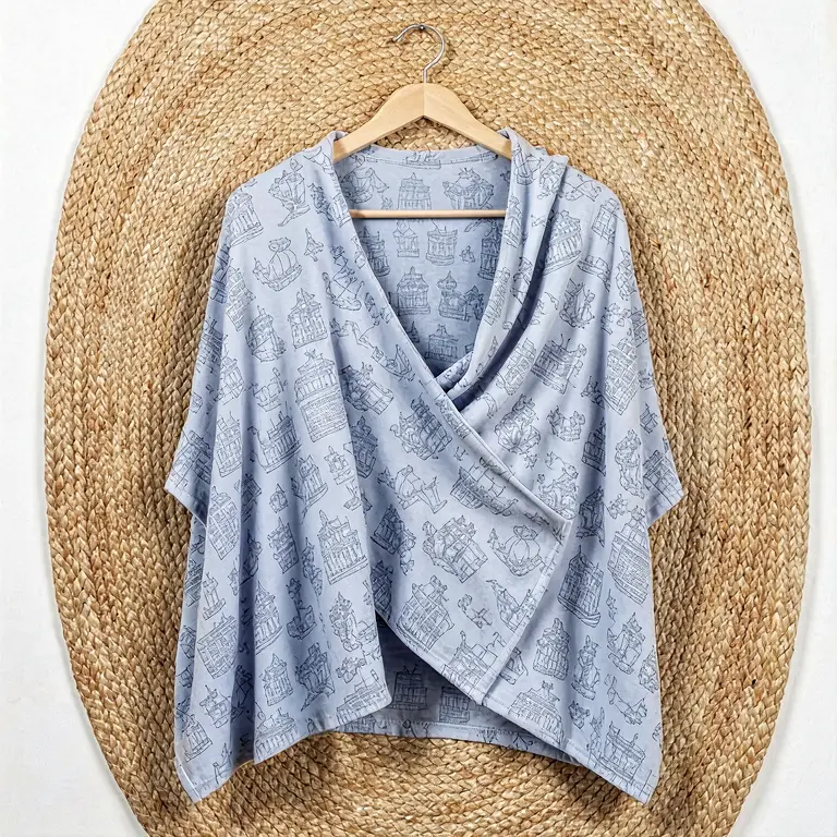 Printed Shrug Blue