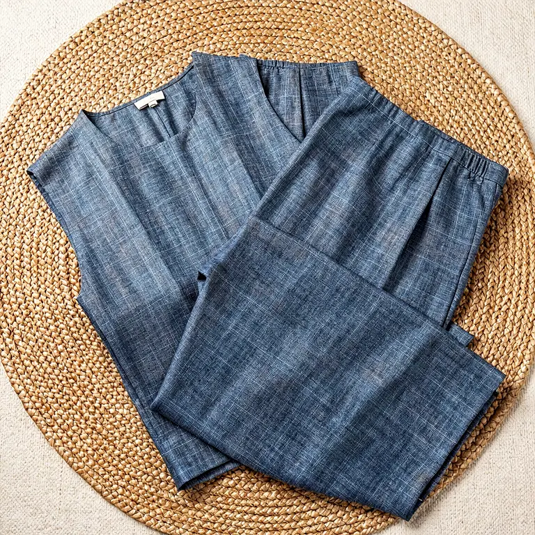 Handloom Palazzo Set Blue