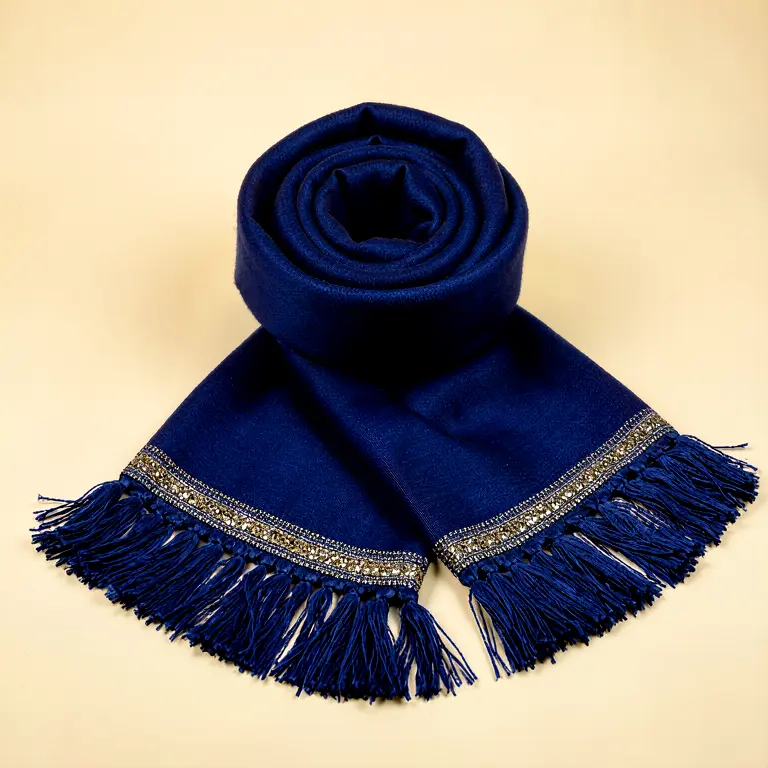 Festive Kantha Stole Blue