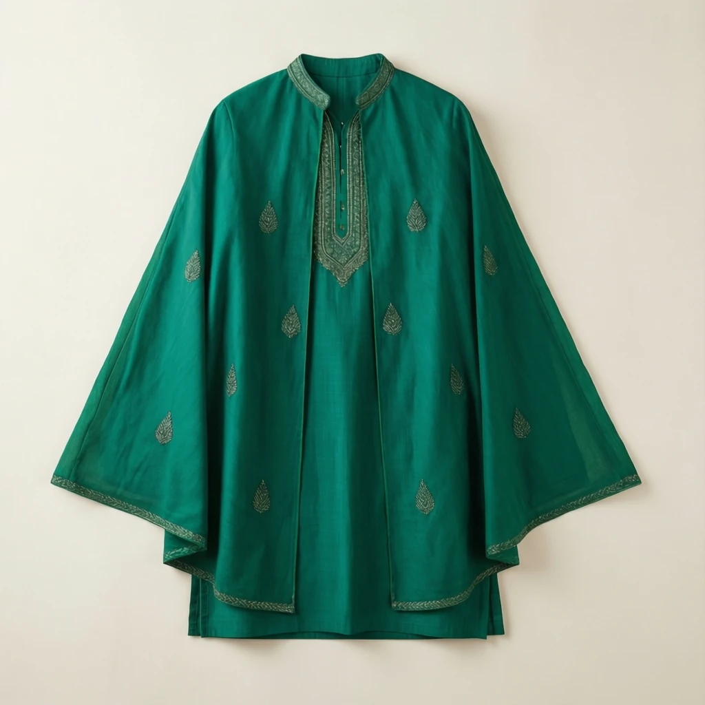 Cotton Cape Kurta Emerald