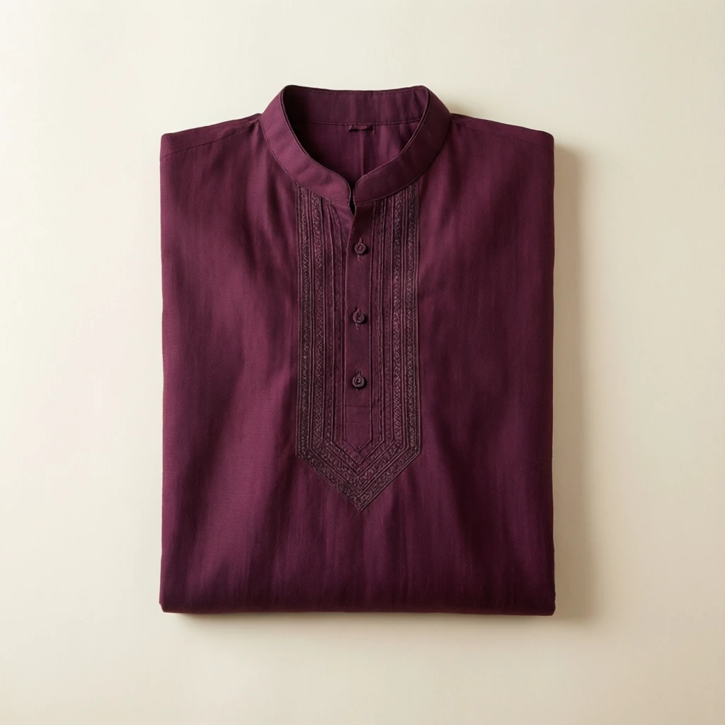 Cotton Cape Kurta Plum