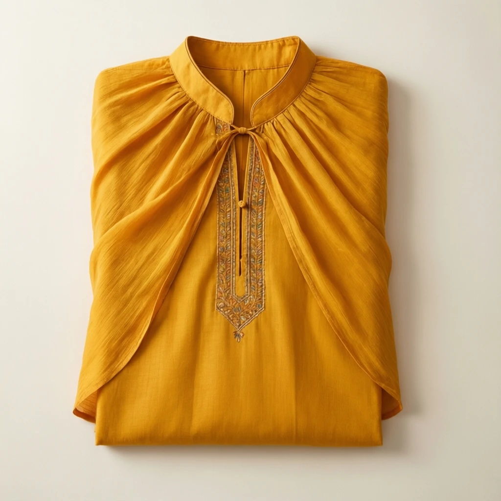 Cotton Cape Kurta Marigold
