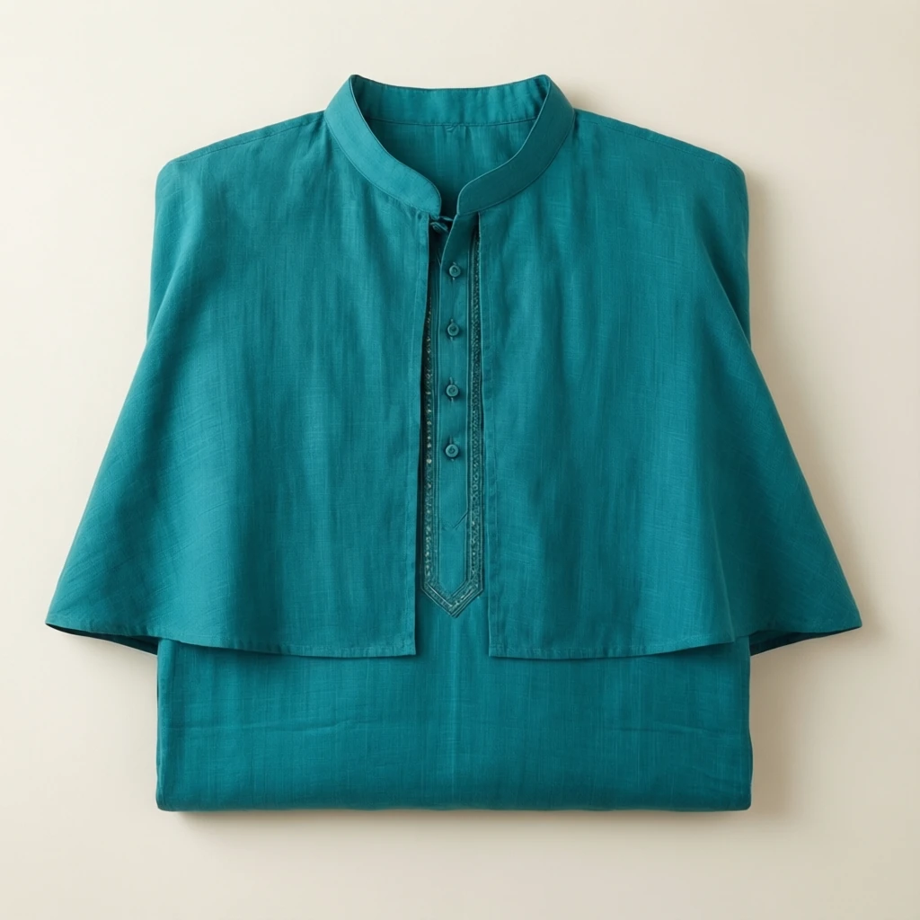 Cotton Cape Kurta Teal