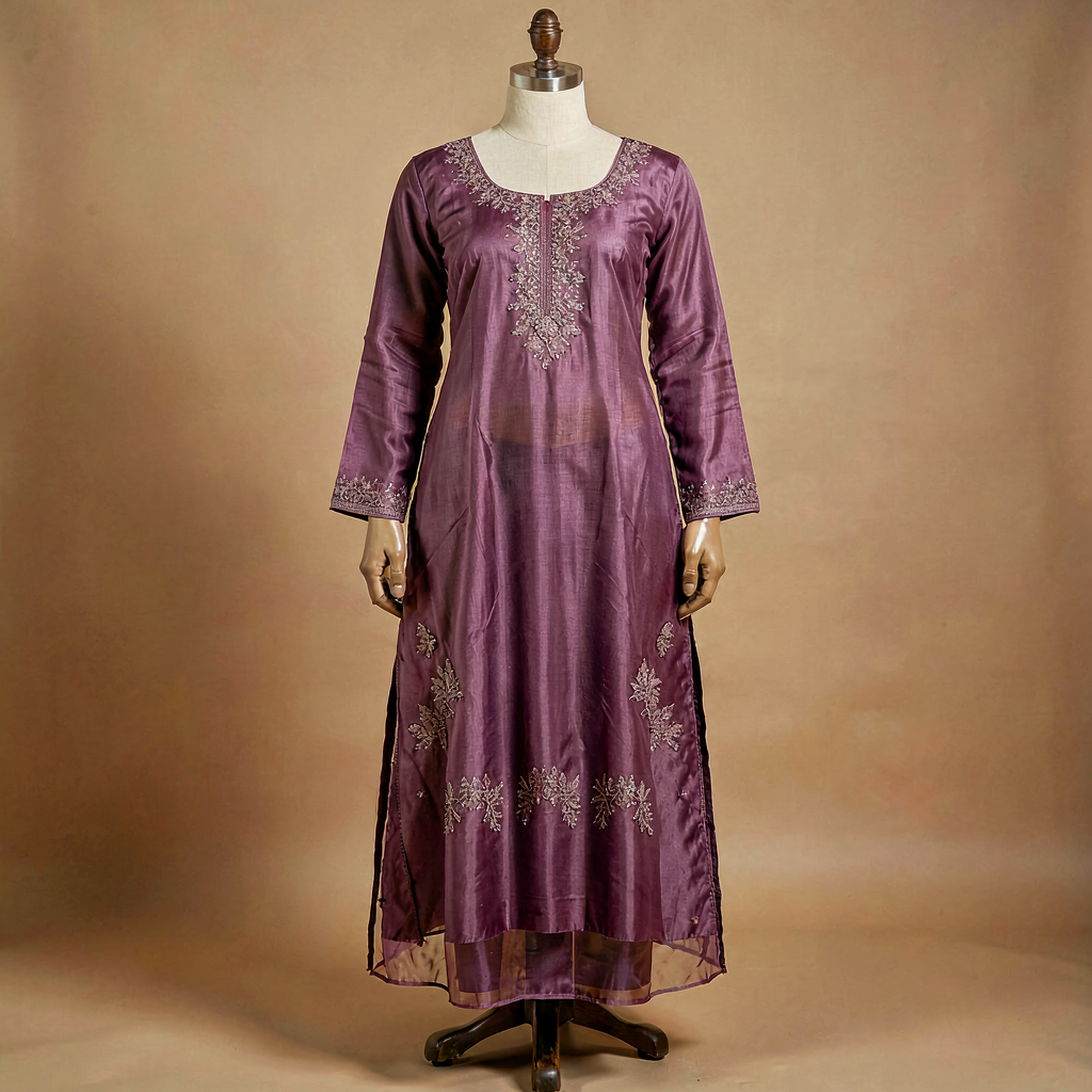Cape Kurta - Plum