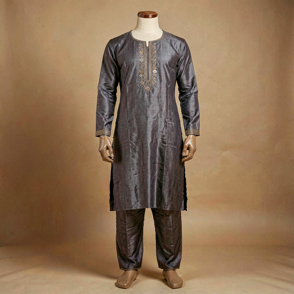 Dhoti Pant Set - Charcoal