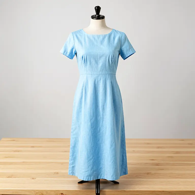 Cotton Midi Dress Blue