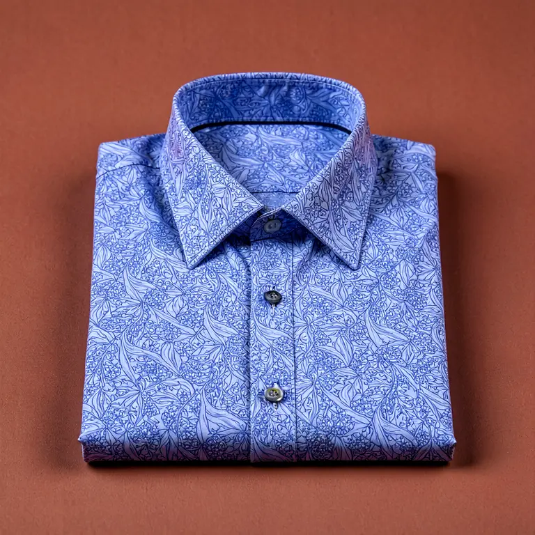 Printed Cotton Shirt Blue