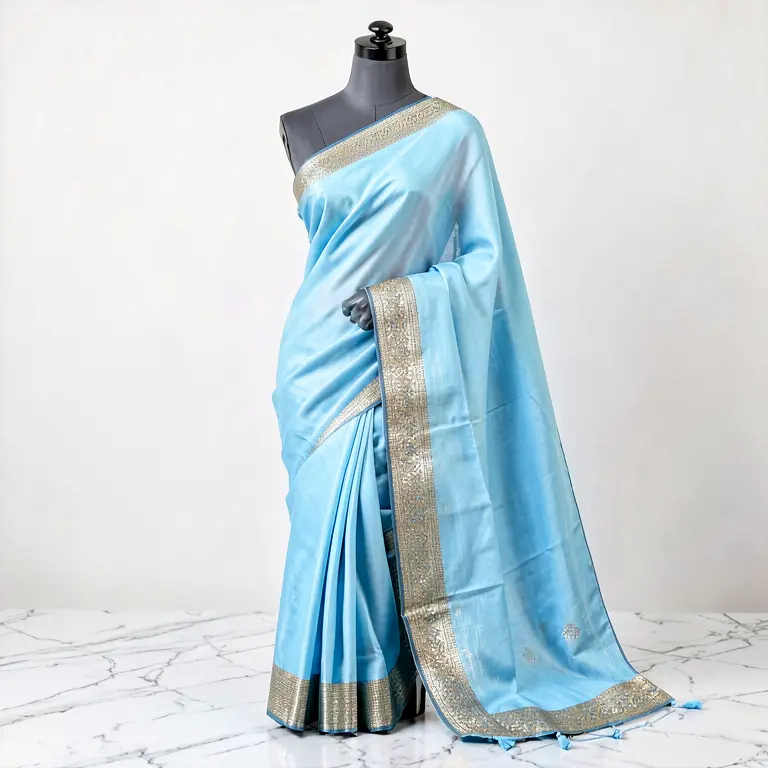 Festive Cotton Saree Blue