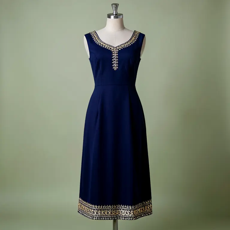 Festive Midi Dress Blue