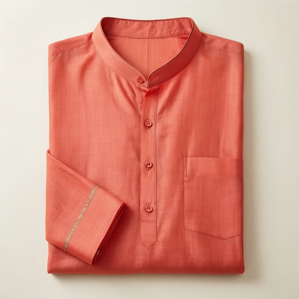 Rayon Straight Kurta Set Coral