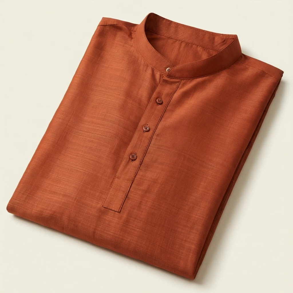Rayon Straight Kurta Set Terracotta