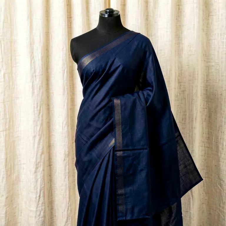 Ethnic Cotton Saree Blue