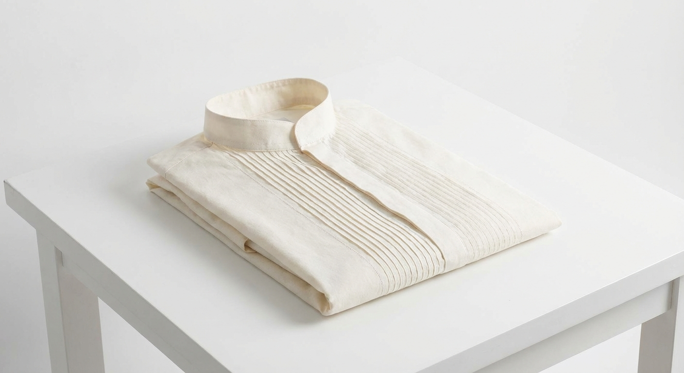 Men's Short Cotton Kurta — Off-White