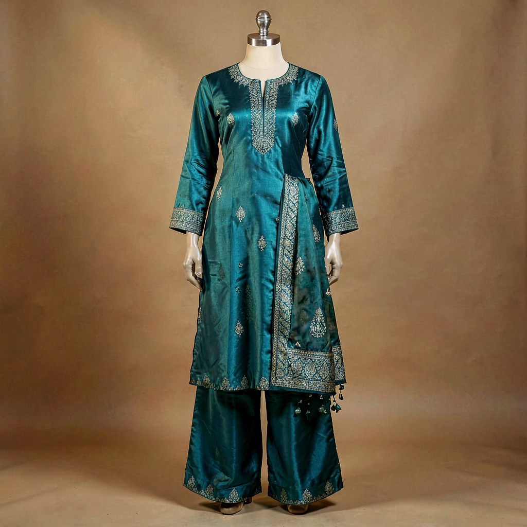 Printed Palazzo Set - Teal