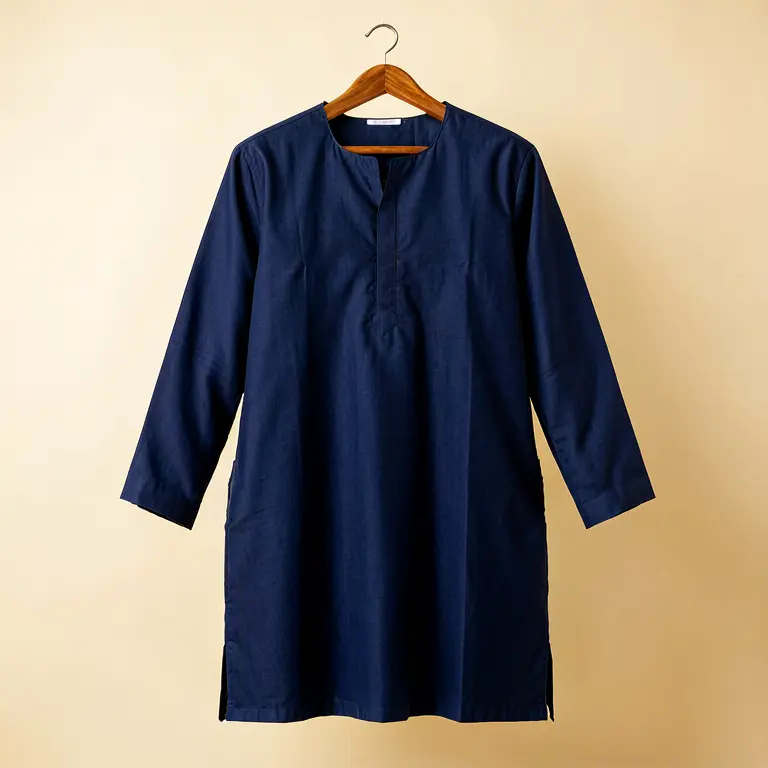 Cotton Men Kurta Blue - Image 1