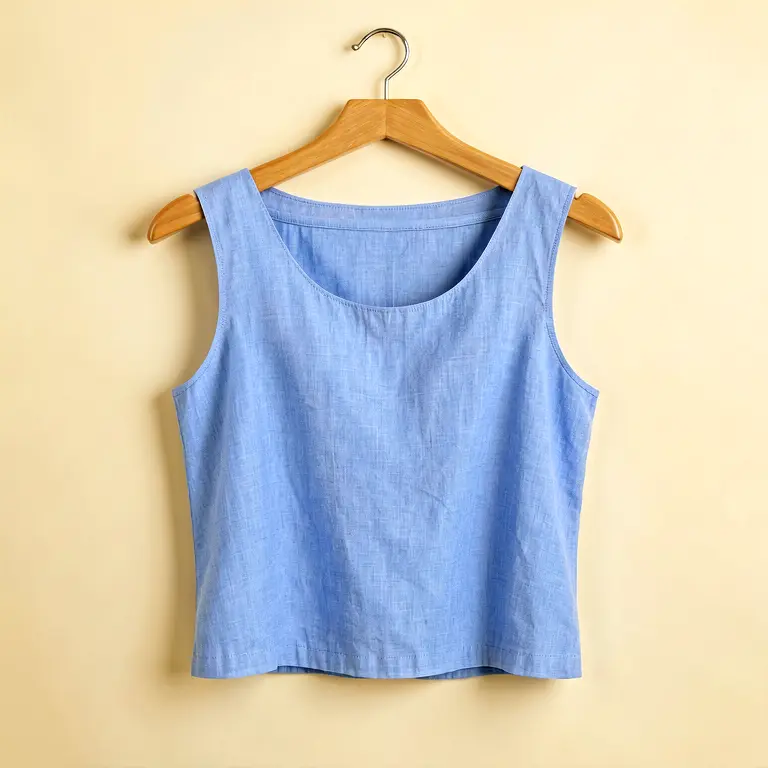 Cotton Western Top Blue - Image 1