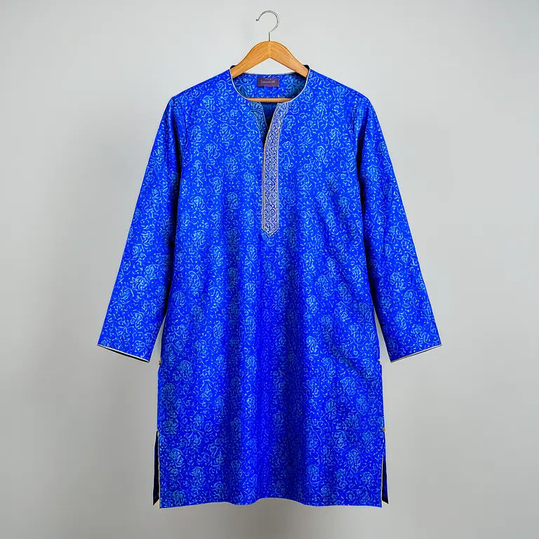 Printed Men Kurta Blue - Image 1