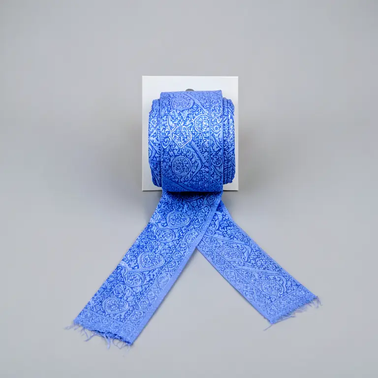 Printed Saree Fall Blue - Image 1