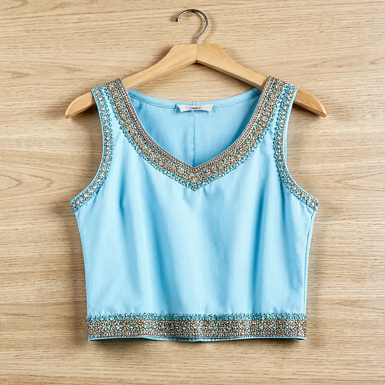 Festive Western Top Blue - Image 1