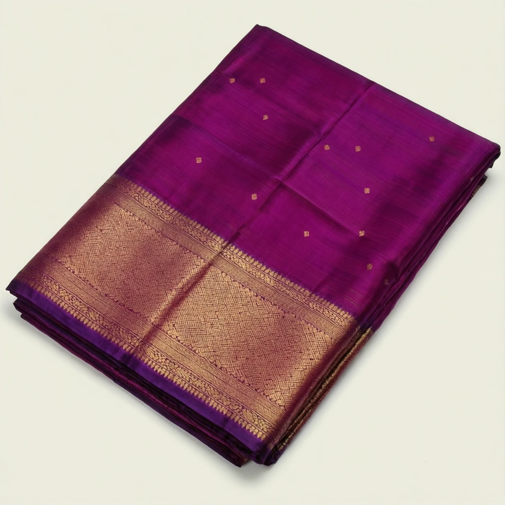 Silk Blend Tant Saree Mauve - Image 1