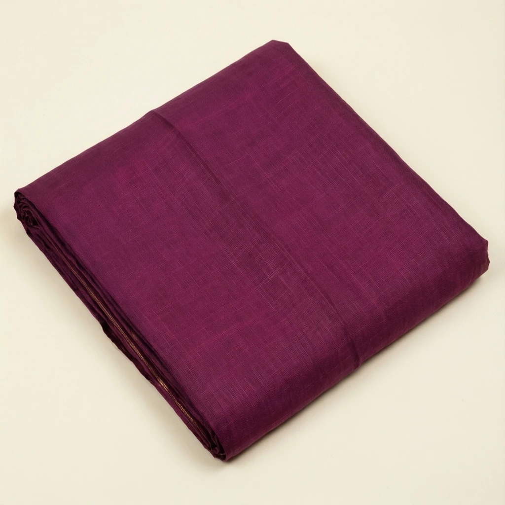 Linen Tant Saree Mauve - Image 1