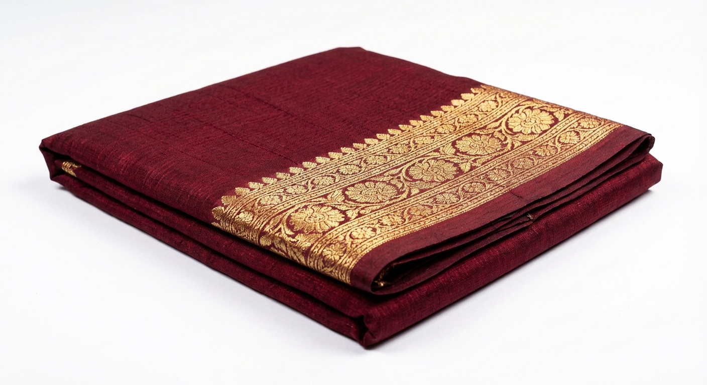 Banarasi Silk Saree — Deep Maroon