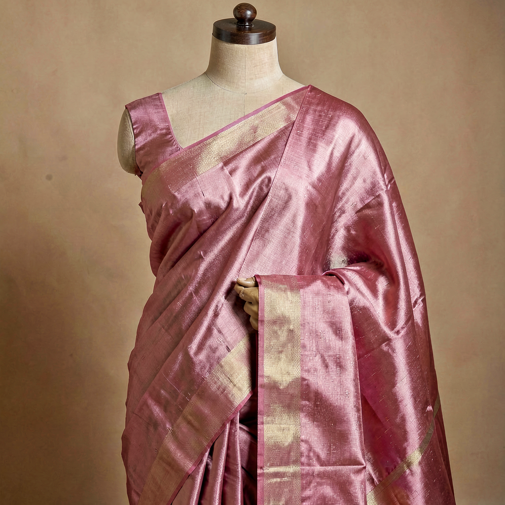Silk Blend Saree - Pink