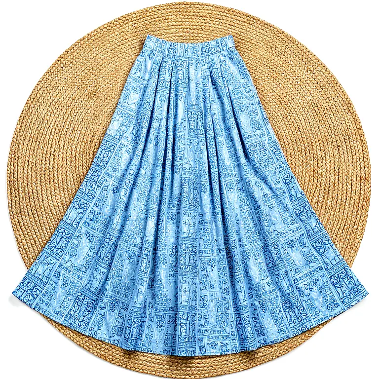 Printed Ethnic Skirt Blue
