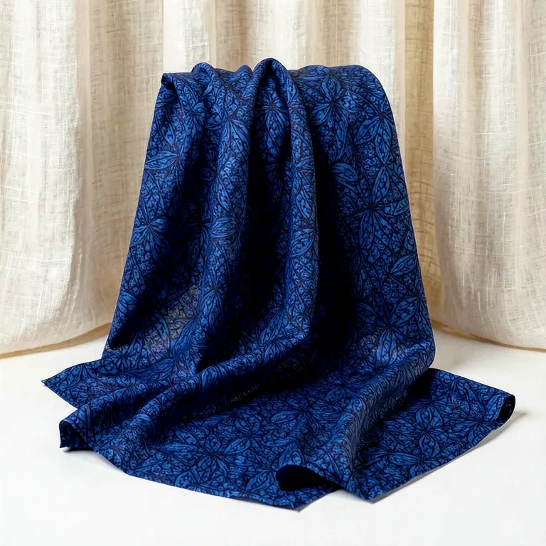 Printed Handloom Fabric Blue