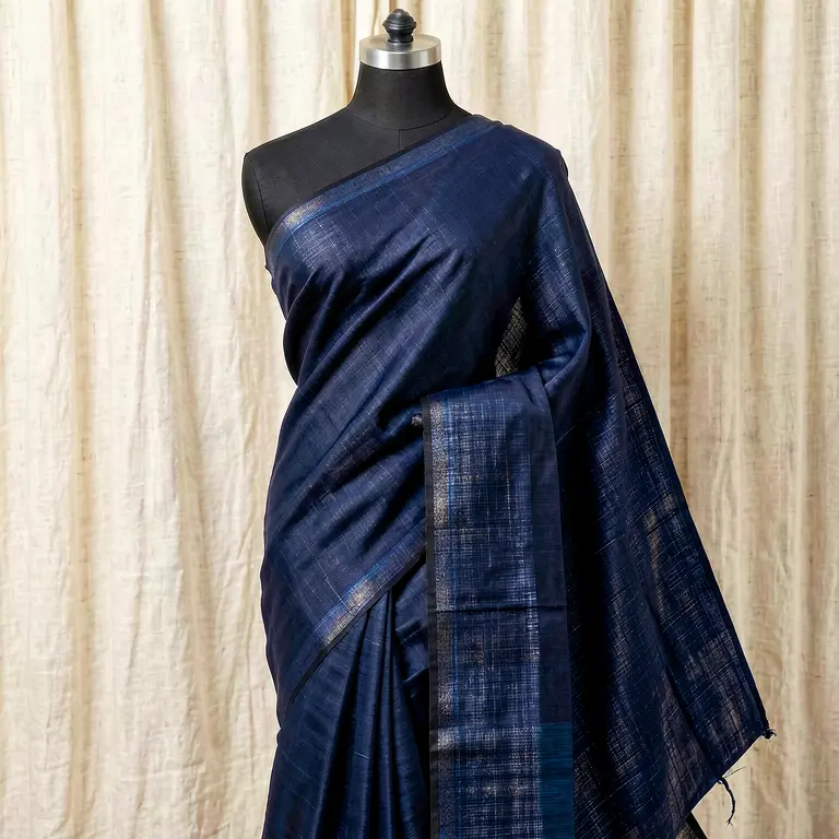 Handloom Linen Saree Blue