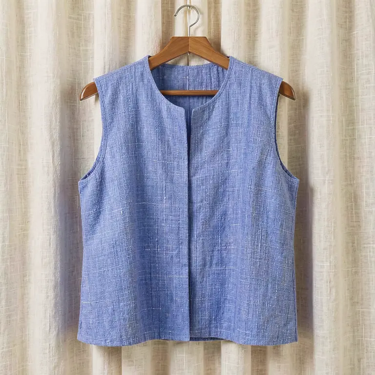 Handloom Nehru Jacket Blue