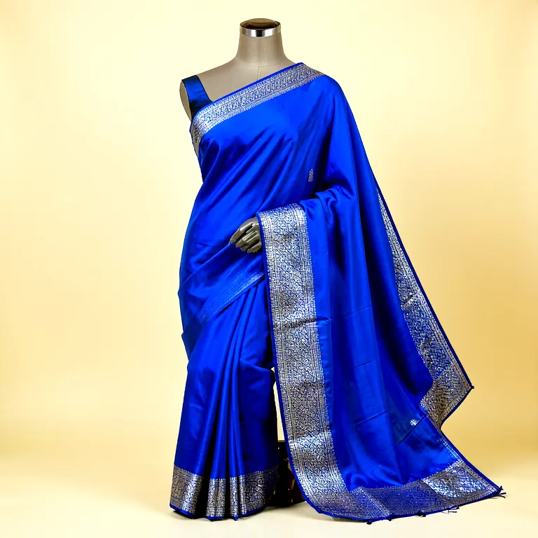 Festive Linen Saree Blue