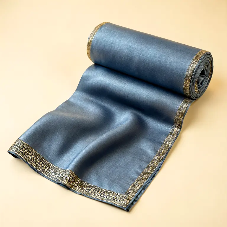Festive Handloom Fabric Blue
