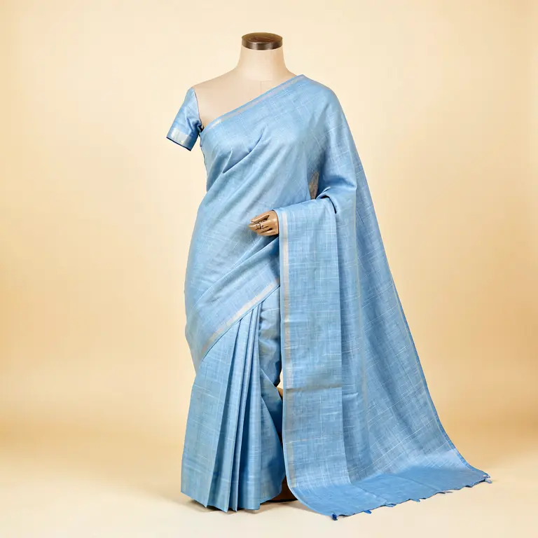 Daily Linen Saree Blue