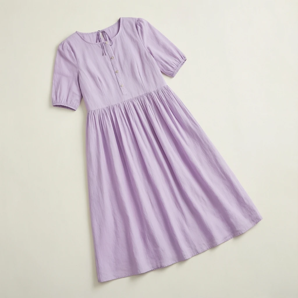 Cotton Midi Dress Lilac
