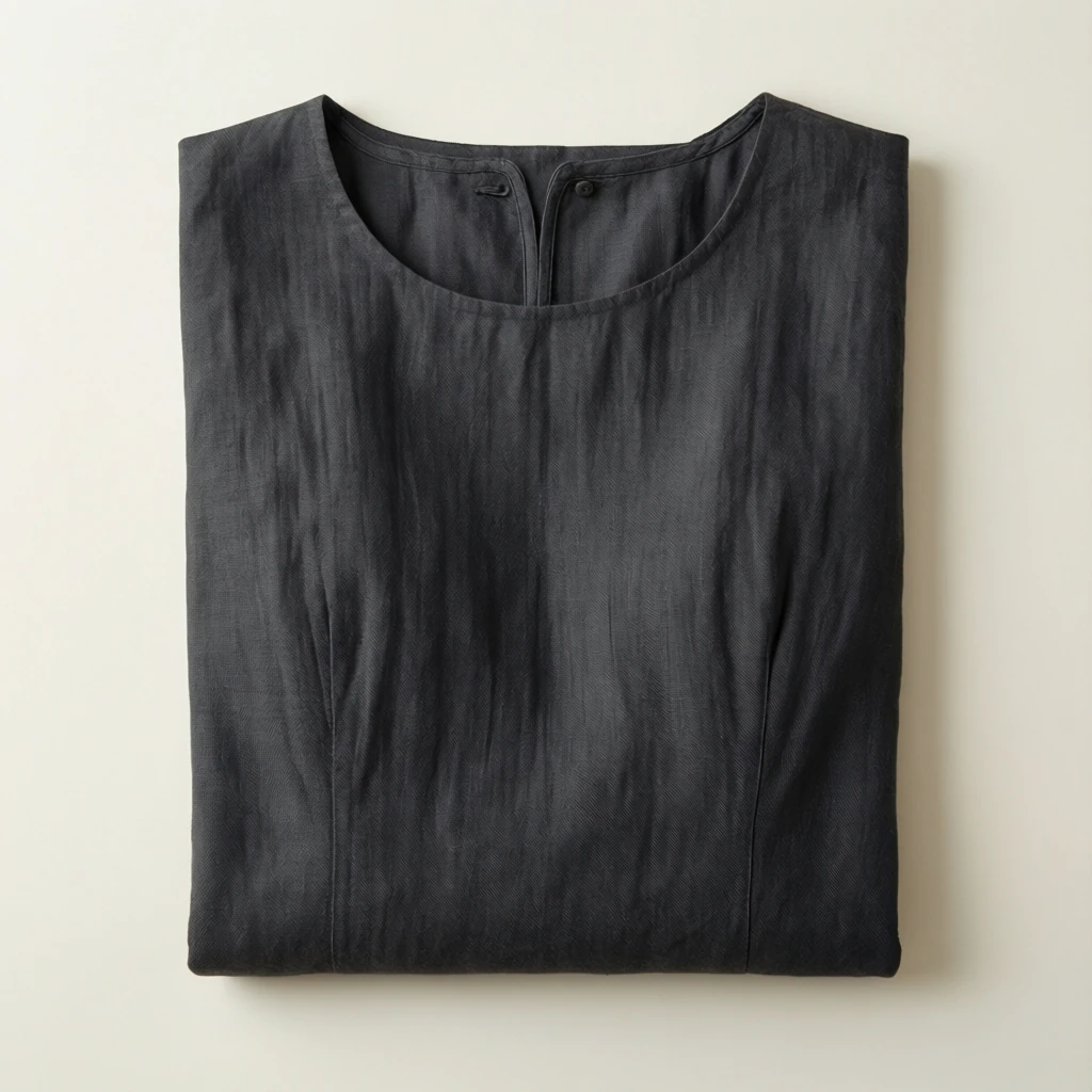 Linen Midi Dress Charcoal