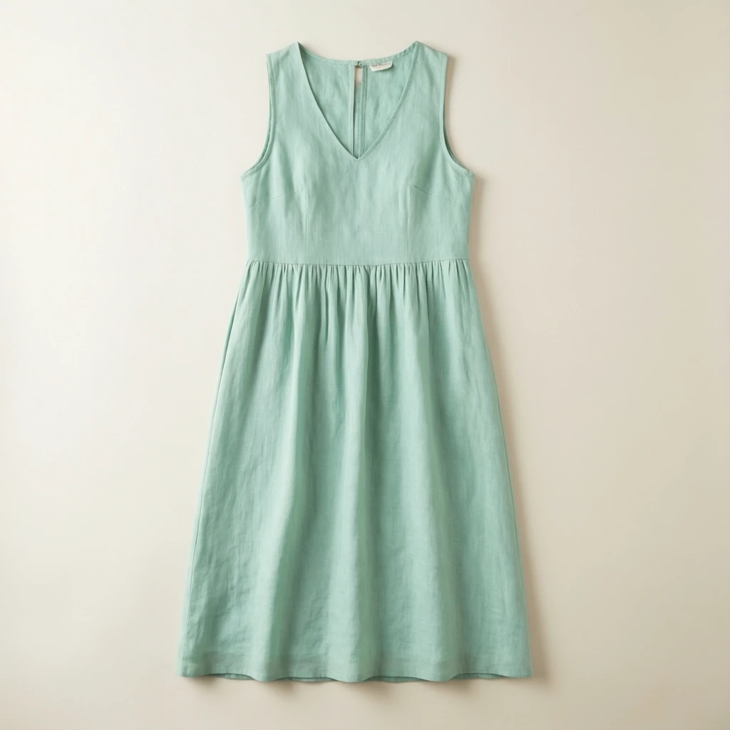 Linen Midi Dress Mint