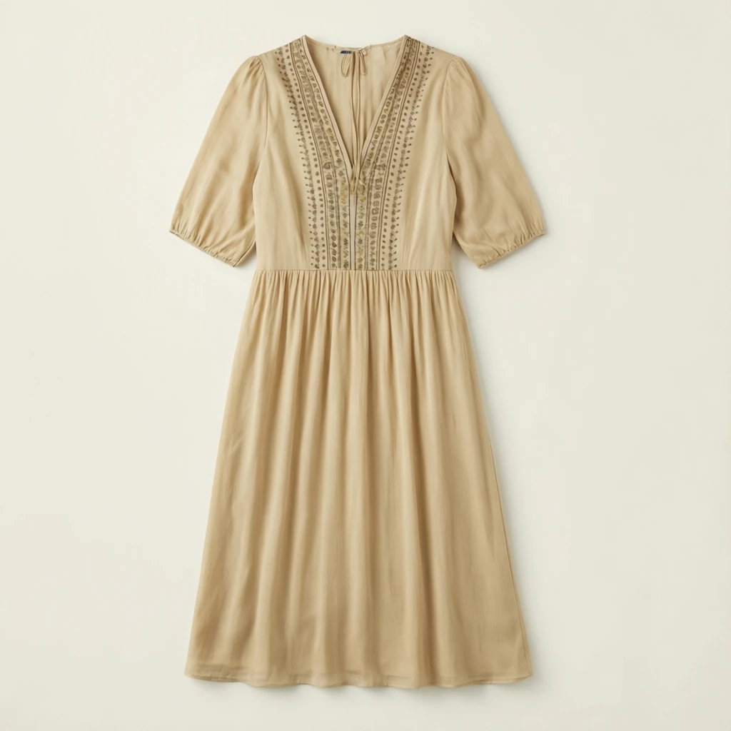 Rayon Midi Dress Oat